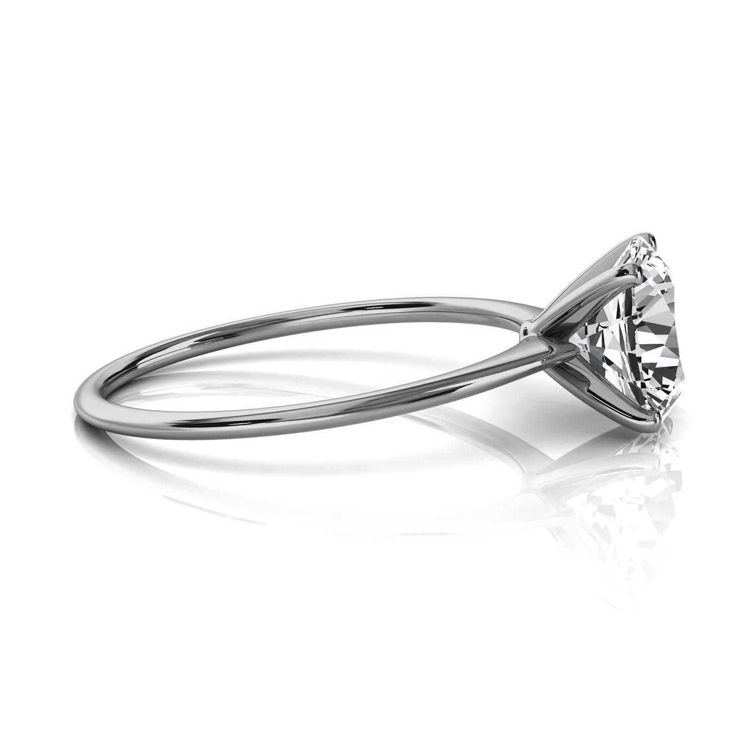14K White Gold Reli Minimalist 1MM Solitaire Ring 